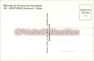 Monthermé (Ardennes) — A Igreja — Edições ATMO — Verso
