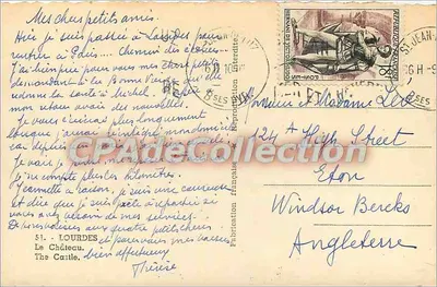 Lourdes — O Castelo — Editor não identificado, número de série não visível — Verso