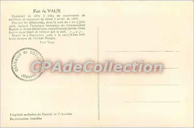 Fort de Vaux — Fort de Vaux — CPAdeCollection — Verso