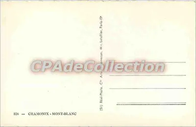 Dolina Chamonix i łańcuch Alp Masywu Śnieżnego — Stara pocztówka deCollection, n° 376 — Rewers
