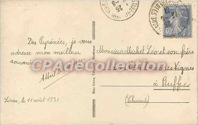 The Pyrenees - CAUTERETS - The Lutour Cascade - BR. - Bloc frères, Publishers, Bordeaux — Back