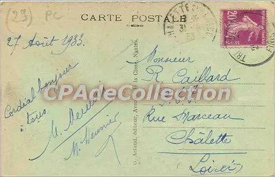 Tréboul — Os Sables Blancs e Cidade Tristan — G. Arland, editor — Verso
