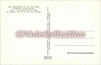Amboise — Le Logis du Roi et la tour des Minimes — Éditions Valoire — Verso