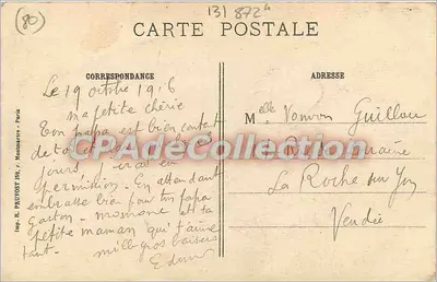 Amiens (Somme) — A Catedral garantida contra bombardeios — R. P. Visé Paris 500 — Verso
