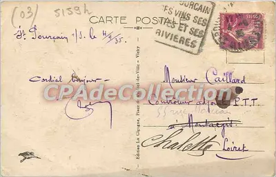 Saint-Pourçain-sur-Sioule — Il Digetto sulla Sioule e sul Cours — Edizioni La Chèvre, Piazza dell'Église-de-Ville — Verso
