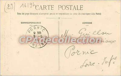 La Foresti, blisko Landerneau (Finistère) — Miejsce pochówku Pana Cadiou, oznaczone krzyżem — Y. Le Bourdonnet, fot.-wyd., 65, rue de Stain, Brest — Rewers