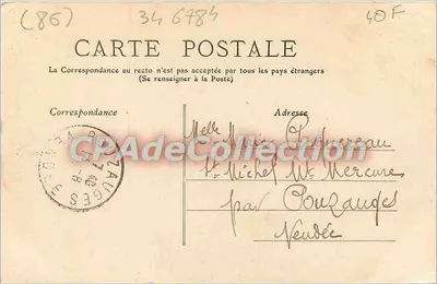 Châtellerault — Praça Gambetta, a Estátua da Glória da Revolução Francesa — E.B. P.L. — Verso