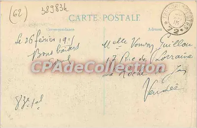 Arras — Hôtel-de-Ville después del bombardeo del 21 de octubre de 1914 — E. HUFFE — Reverso