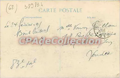 Arras — Hôtel-de-Ville e rue Jacques-le-Caron — E. RUFF — Verso