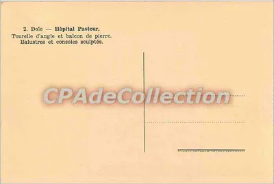 Dole — Hospital Pasteur — Torre de canto e balcão de pedra esculpida — Verso