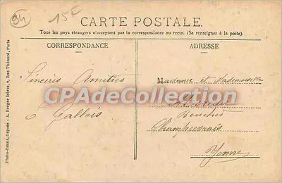 Bois de Vincennes — Il Donjon — Papet, Parf. Ev. Carton, 32, Grande Rue de la République, St-Mandé — Verso