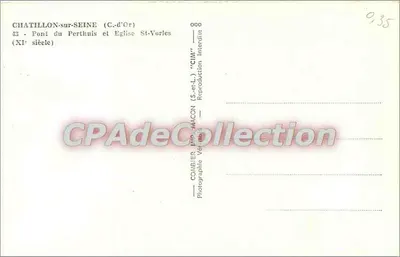 Châtillon-sur-Seine — Ponte do Perthuis e Igreja de Saint-Varles — Combier Imprimerie — Verso