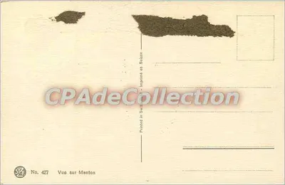 Widok na Menton — malowanie olejne — F. Lève — Rewers