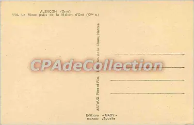 Alençon (Orne) — O Velho poço da Casa de Ozé (século XV) — Éditions GABY — Verso