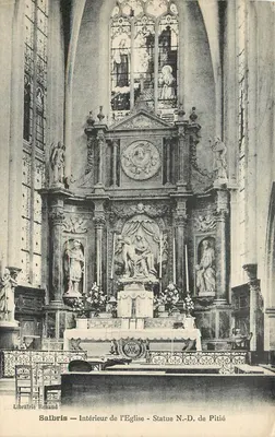 Salbris — Interior da Igreja — Estátua N.-D. de Pitié — Librairie Renaud