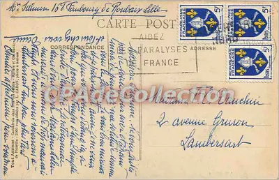 Amiens - Widok katedry z lotu ptaka - L. C. - Plaques Sappa — Rewers