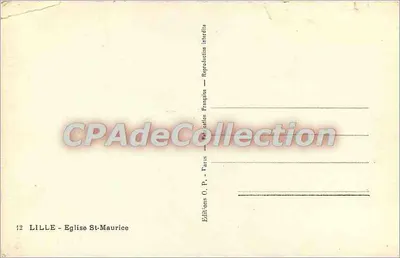 Lille — Katedra św. Maurycja — Wydawnictwo O.P. Tarns — Rewers