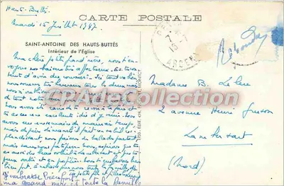 Saint-Antoine-des-Hauts-Buttes — Interior da Igreja — Editor CH. FICOT, N° 1720 — Verso