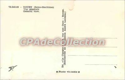 Rouen (Seine-Maritime) — Ogólny widok — Wyd. « La Cigogne » — Rewers