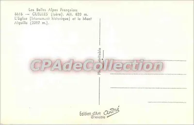 Cellelles — Kościół (Zabytek) i Góra Aiguille (2097 m.) — Wydawnictwo Sztuki Grenoble, nr 6616 — Rewers