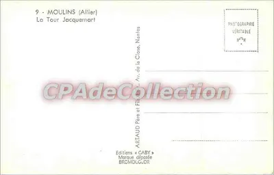 Moulins (Allier) — Torre Jacquemart — Edições Gaby — Verso
