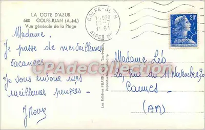 Golfe-Juan — Algemene uitzicht op de Strand — De Edities FRANK, Tarréwitz — Achterkant