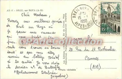 BREIL SOBRE ROYA — vista do vilarejo cercado por árvores — Edições « MAIRE » — Verso