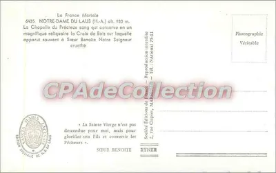La France Mariole — Notre-Dame du Laus, kaplica z relikwiarzem Chrystusa Ukrzyżowanego — Éditions de France, seria 6435 — Rewers