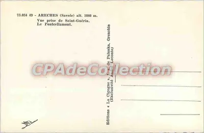 Arecches (Savoie) — Widok z Saint-Guérin, Mostcellamont — Wydawnictwo Palanka, Grenoble — Rewers