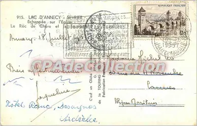 Jezioro Annecy - Sevrier — Widok na Katedrę — Stara pocztówka z kolekcji — Rewers