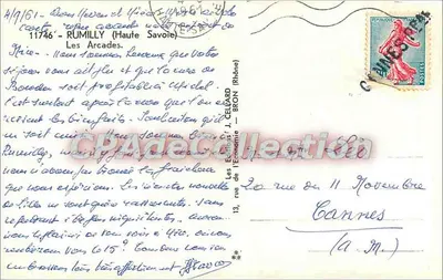 Les Arcades (Rumilly, Haute-Savoie) — widok pod łukami — Les Éditions de l'Économie, Bron — Rewers