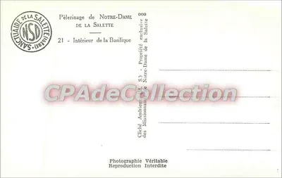 Intérieur de la Basilique — Pèlerinage de Notre-Dame de la Salette — Sanctuaire de la Salette — Verso