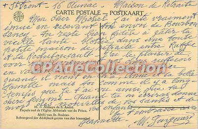 Abadia de Saint-André — Fachada sul — editor S.H.N. n°16 — Verso