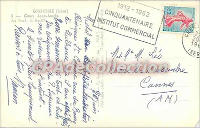 Grenoble — Cours Jean-Jaurès — vista da Bastilha — Edição Gibe — Verso