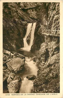 Gorges de la Diosaz, Cascade de l'Aigle — éditeur Imp. Braun & Cie, n° 12168