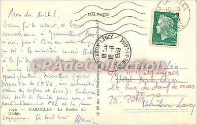 La Roche du Diable — CAROLLES — editor C. des Arts Photomécaniques — Verso
