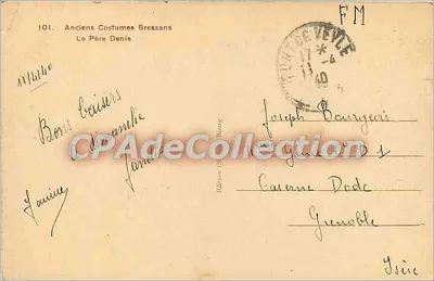 Velhos Trajes Bressans — O Pai Denis — Edição G. Bourg — Verso