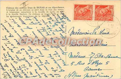 Castelo de Duras — Duras — Editor desconhecido — Verso