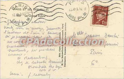 O Grande Palácio — Paris — Editor Guy — Verso