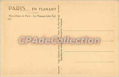 Notre-Dame de Paris — Le Transept (côté Est) — Les Éditions d'Art 'VONN' Paris — Verso