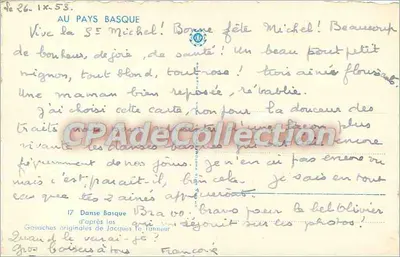 Taniec baszkirski — Basque Country — według Jacques Le Tanneur — Rewers