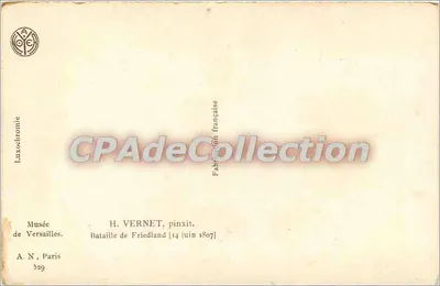 Bitwa pod Friedlandem — 14 czerwca 1807 — H. VERNET, pinxit. Muzeum w Paryżu, A.N. Paryż, nr 529 — Rewers