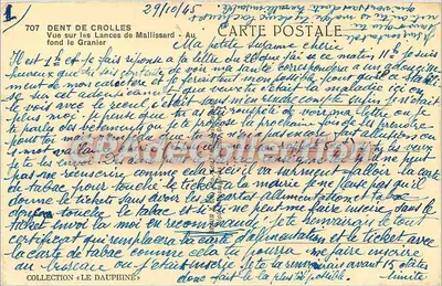 Visão das Lances de Mallissard — fundo do Granier — Coleção « Le Dauphiné » — Verso