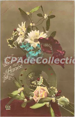 新年 — 花朵与冬青 — DIX 984
