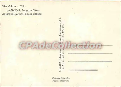 Menton — Fête des citrons — Larcane, drukarz — Rewers