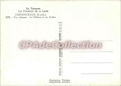 Chenonceaux — Château et ses jardins — Éditions Combiet, n°2698 — Verso