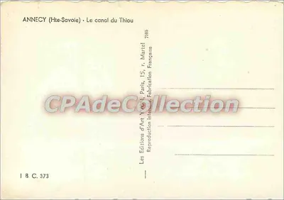 Annecy (Hte-Savoie) - Kanał Thiou — Wydawnictwo Art Yvong, nr 7105 — Rewers