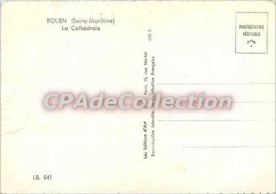 Rouen (Seine-Maritime) — A Catedral — Les Editions d'Art — Verso