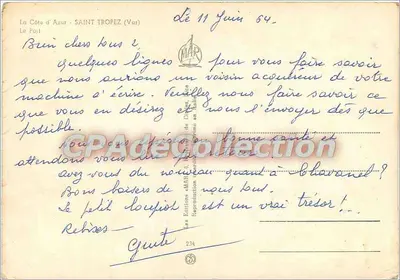 Saint-Tropez — Port — Les Éditions MARAIS, n°234 — Rewers
