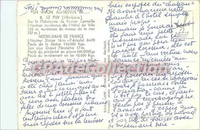 Le Puy-en-Velay — Notre-Dame de France sur le Rocher Corneille — éditeur LAPIE SERVICE AERIEN — Verso